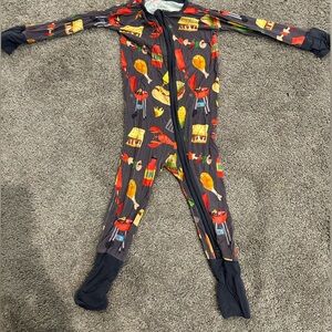 Little Sleepies Grill & Chill long sleeve zippie sz 6-12m